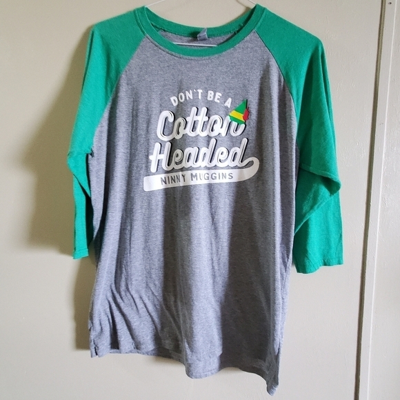 ELF Jerseys baseball tshirt. Sz large.  "Don't be a cotton headed ninny muggins" - Picture 2 of 6